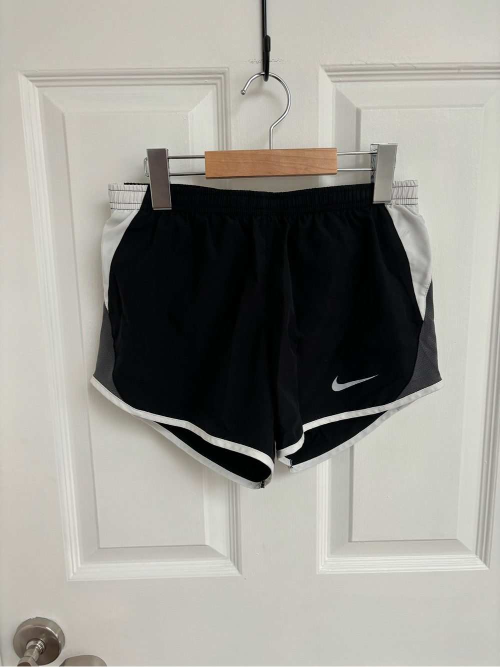 Nike Women's Black Athletic Running Shorts with White Trim